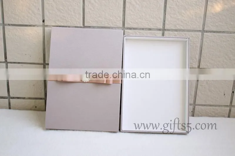 Custom Handmade wedding invitation box with pearl