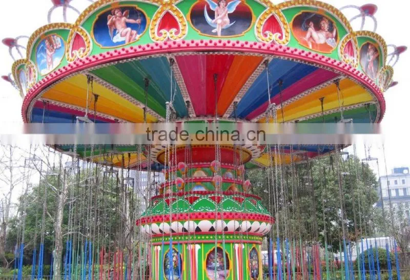 Funfair Swing Flying Chair Rides / Free Fall Tower / Amusement Park Equipment