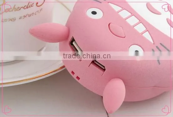 Power supply portable mobile phone animal cartoon usb charger,Totoro portable power bank for mobiles phone