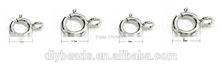 high quality 925 sterling silver spring clasp for DIY necklace decpration, and antioxidation and antiallergic and non-fade