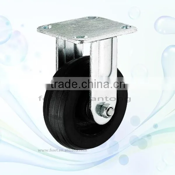 Top Plate Iron Core Rubber Heavy Duty Trolley Industrial Caster Wheel