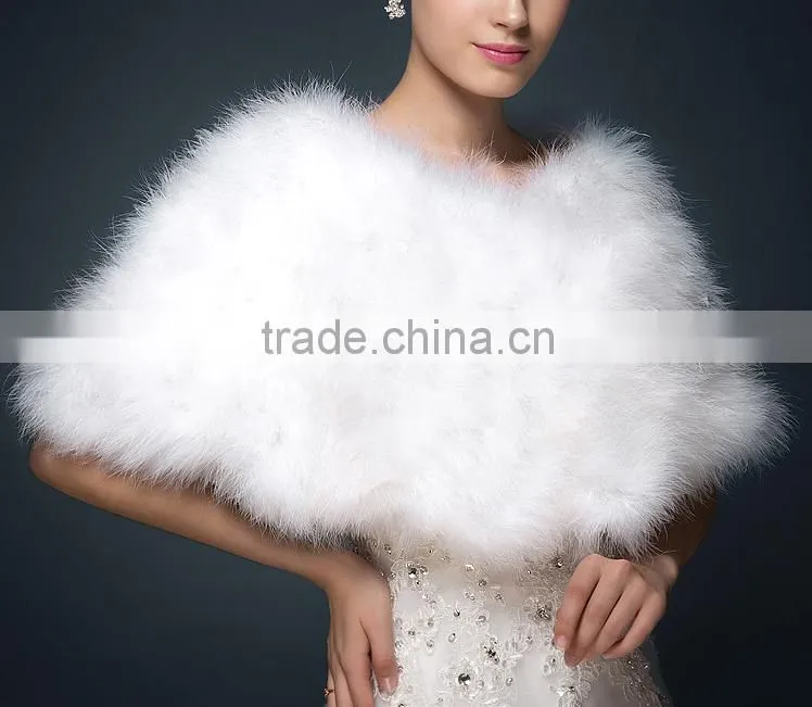 2016 New Style Fashion Real Wedding Turkey Feather Shawl
