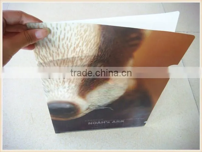 L shape PP plastic file folder with zipper