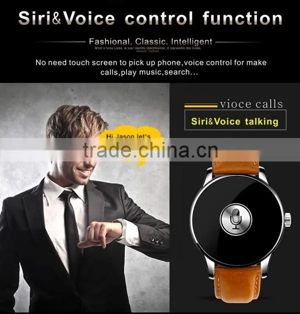 Wholesale MTK2502C Round IPS Touch Screen Smartwatch K88H Bluetooth Camera Watch with Sim Card and Heart Rate Monitor
