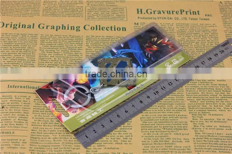 Popular dota PC game keychain alloy bright color metal keychain dota 2 keychain