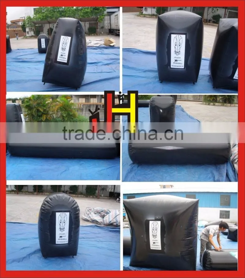 Custom 16 pcs Black PVC Inflatable Nerf Bunkers For Sport Game