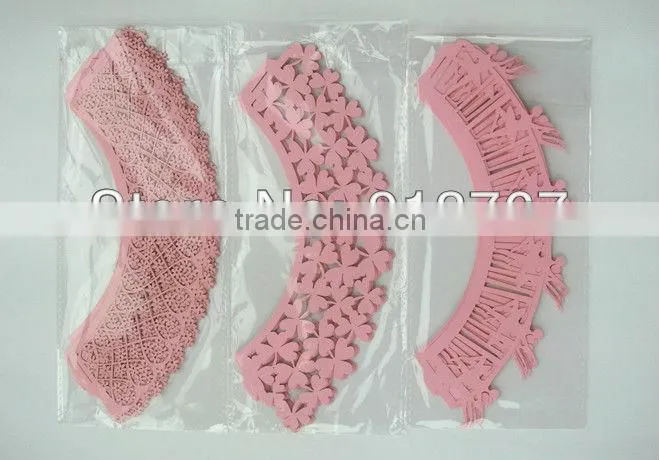 Laser cut paper cupcake wraps silver cupcake wrappers