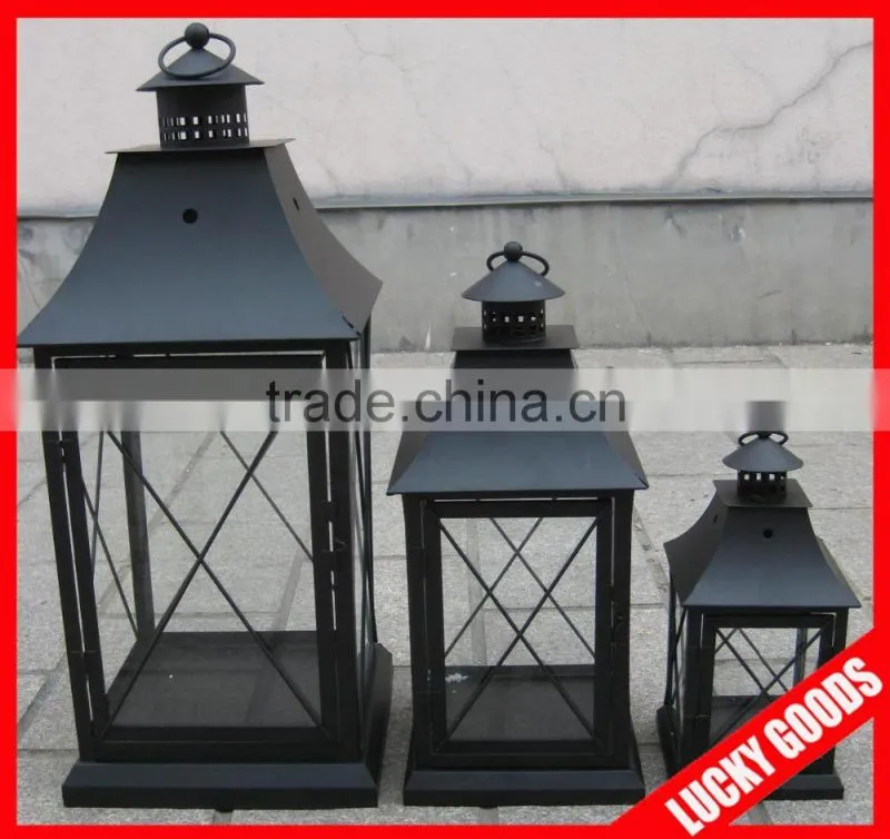 hot selling rectangle classic hurricane lantern for garden decoration