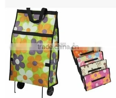 Portable Foldable Rolling Wheeled Cart Trolley Shopping Bag for Shopping Travel