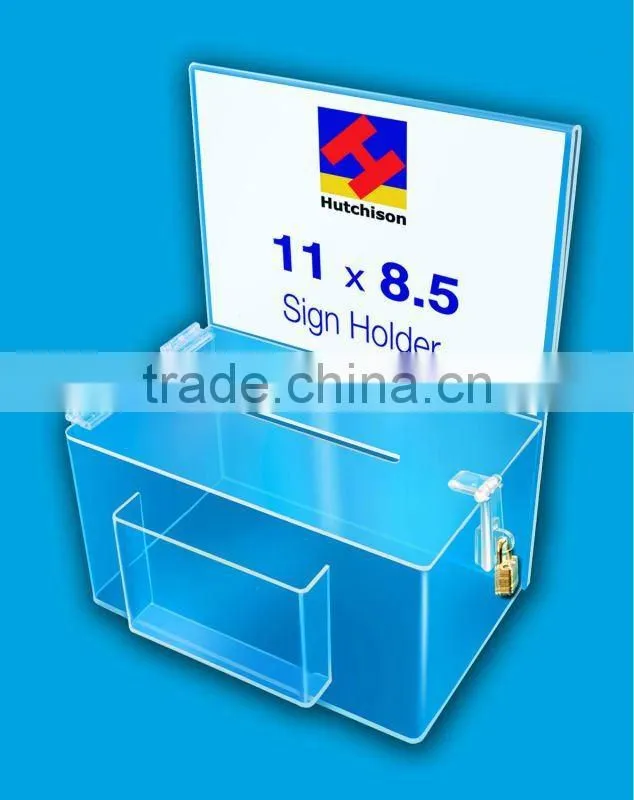 clear acrylic house shaped donation box