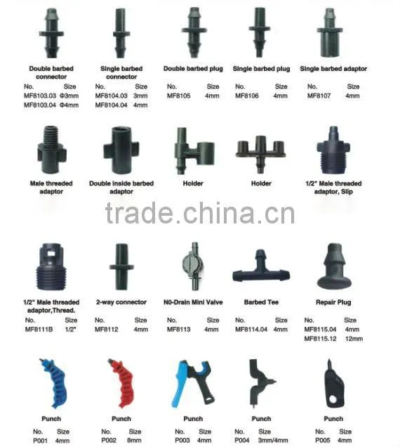 Agriculture Irrigation 4mm Hose Connectors Mini Barbed Tee