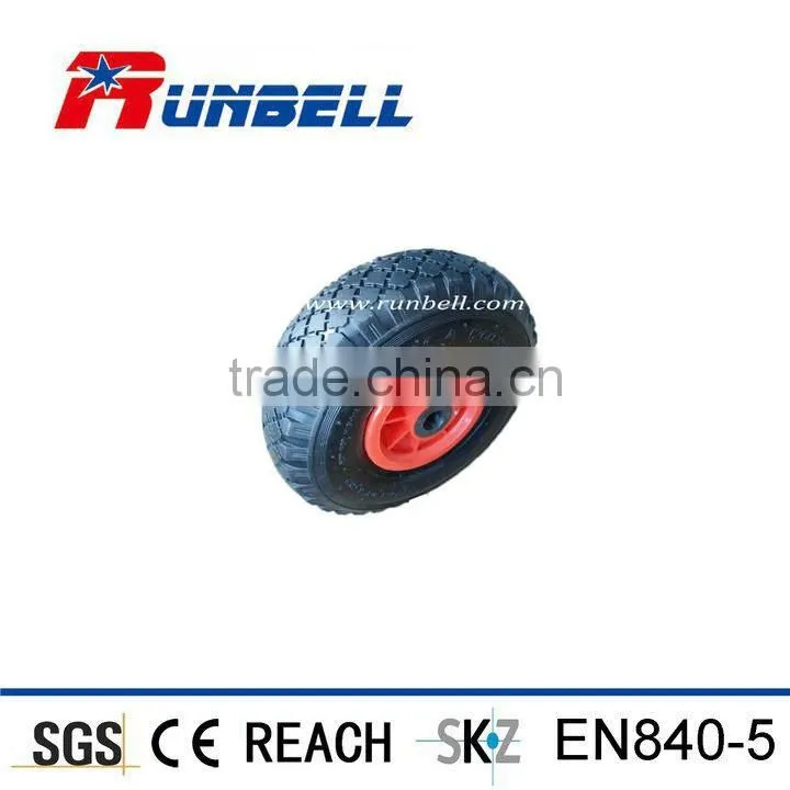 Pneumatic Air Wheel for Beach Cart with Red Plastic Rim 3.00-4