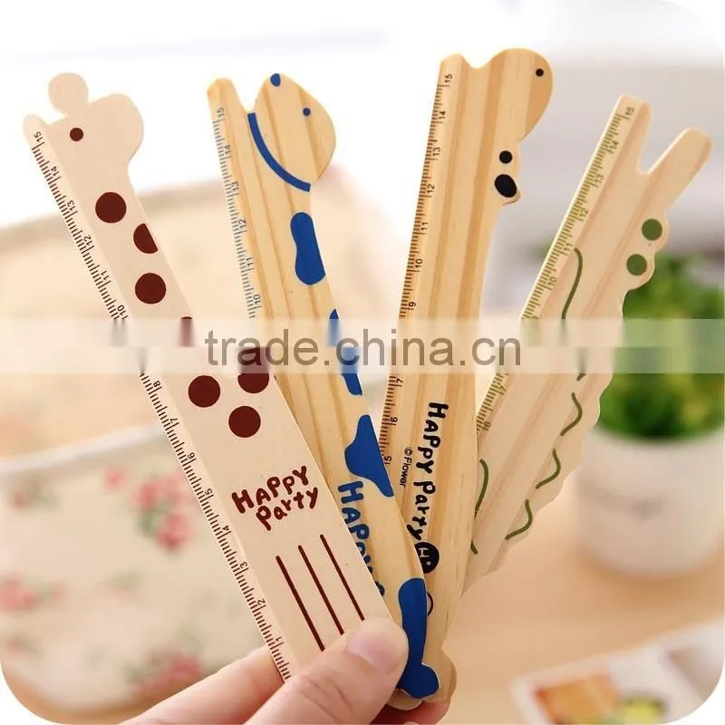15cm Promotion Cartoon Animal Wooden Ruler