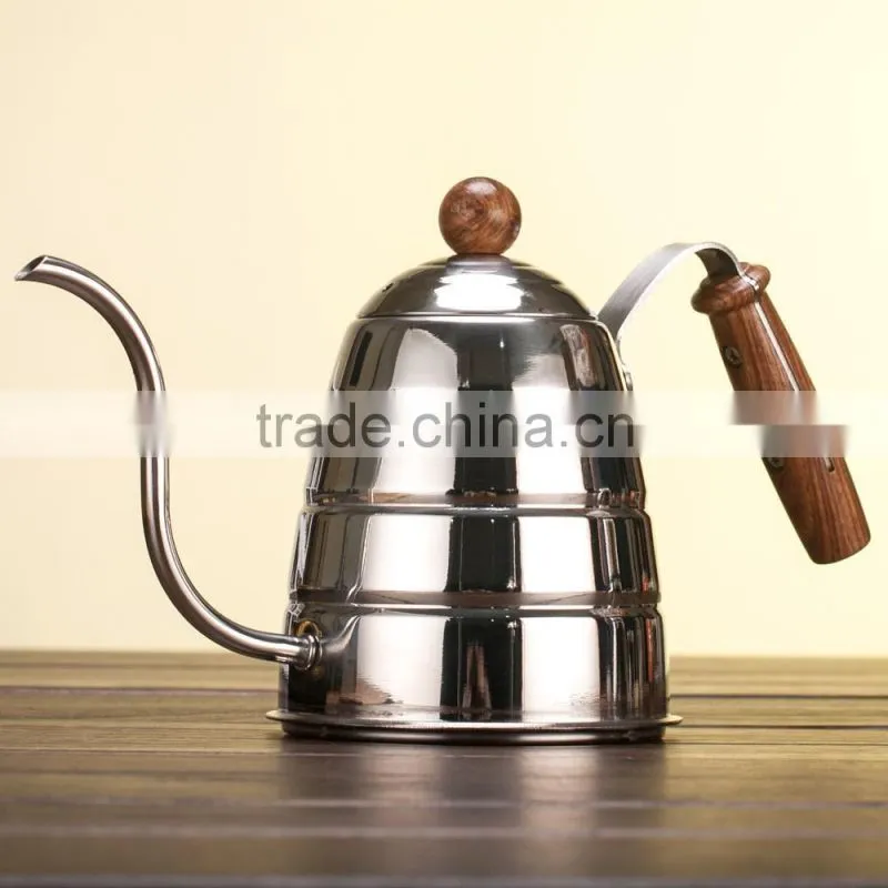 Pour Over Coffee Kettle Hand Drip Kettle Premium Stainless Steel Gooseneck Tea Kettle Wooden Ergonomic Handle