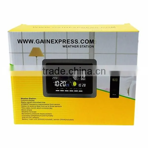 3 Wireless Sensors Weather Station Indoor Outdoor Temperature Thermometer With WWVB DCF RCC Receiver