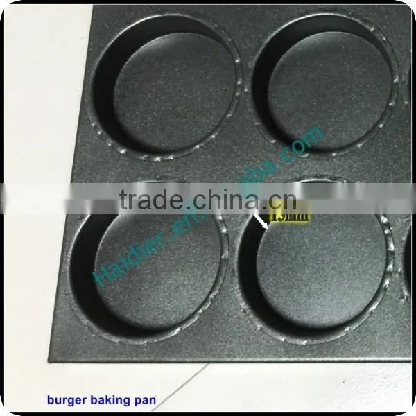 Teflon coated aluminum alloy 15 grooves hamburger round Bread Baking Pan /hamburger baking pan