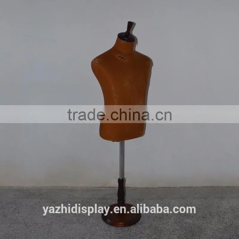 Worn out fabric upper body retro man tailor mannequin display