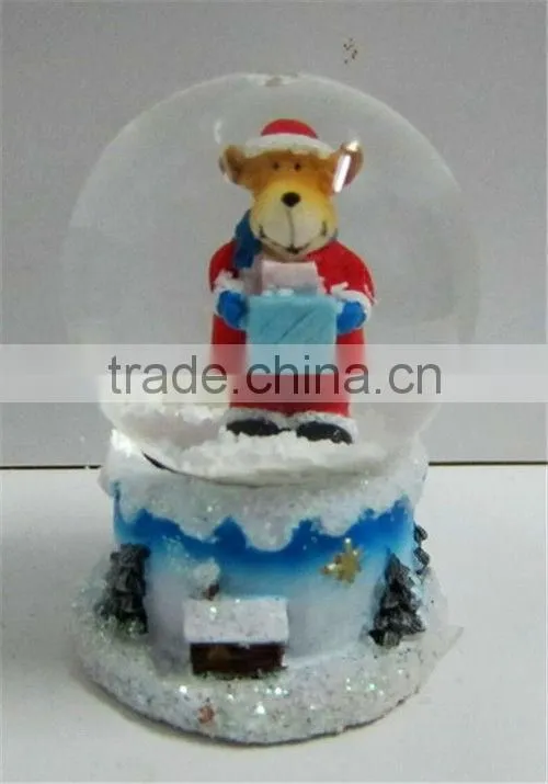 Small resin glass snow globe