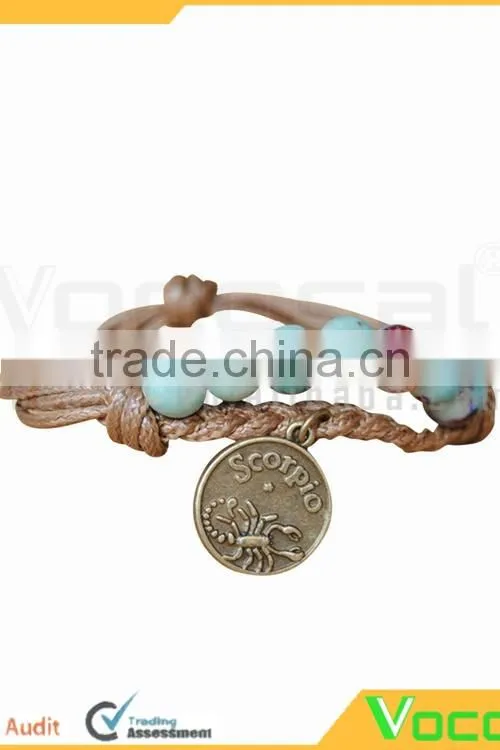 Handmade Wax Wire Ceramic Bead Bracelet