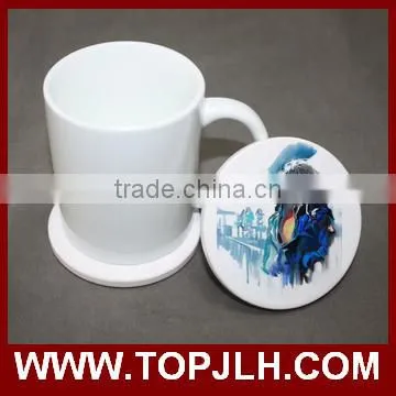Promotional gift sublimation white blank round ceramic coasters