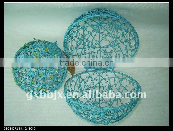 Blue iron decorative with mix pearl wire toys ball
