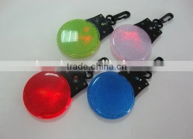 Plastic Halloween decorative light round shape keychain led flashing light