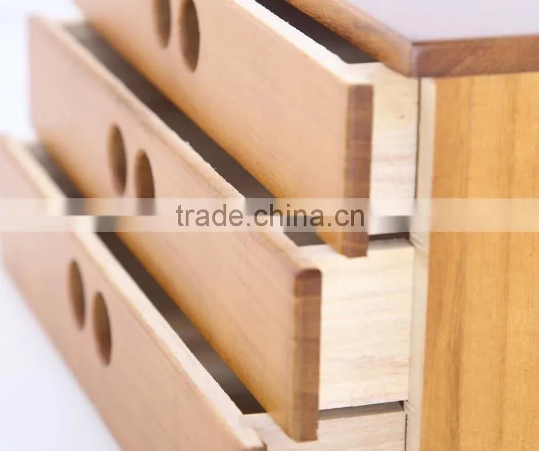 Desktop storage wooden box with draw
