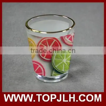 Party favor heat press printed mini shot glass beer mug