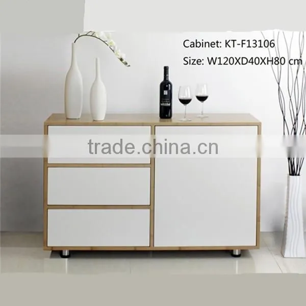 Popular combined bamboo corner cabinet for storage things in living room