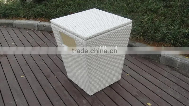 White Aluminum Outdoor Furniture Waterproof Rattan Storage Boxs