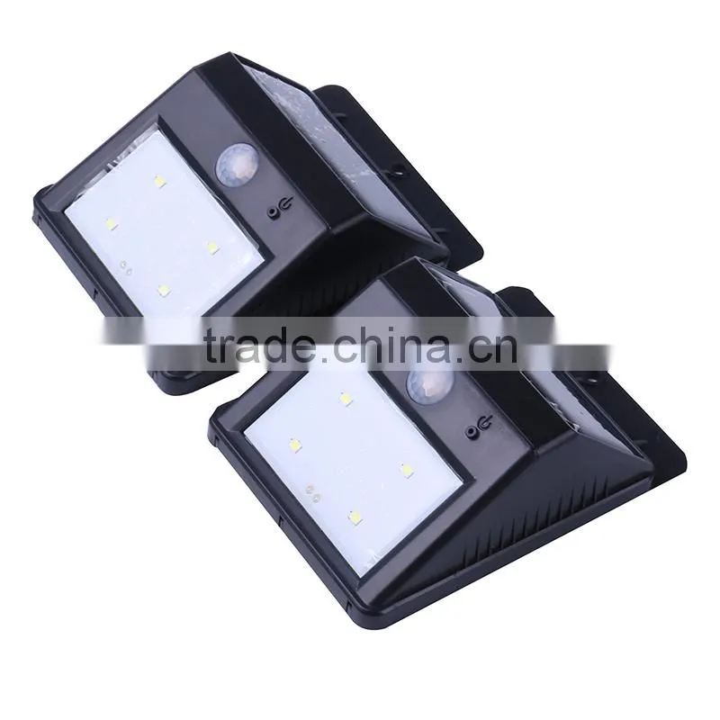 T0c20 4 LED Waterproof Outdoor solar motion sensor wall light Light for Patio, Deck, Yard, Garden with Auto On/Off