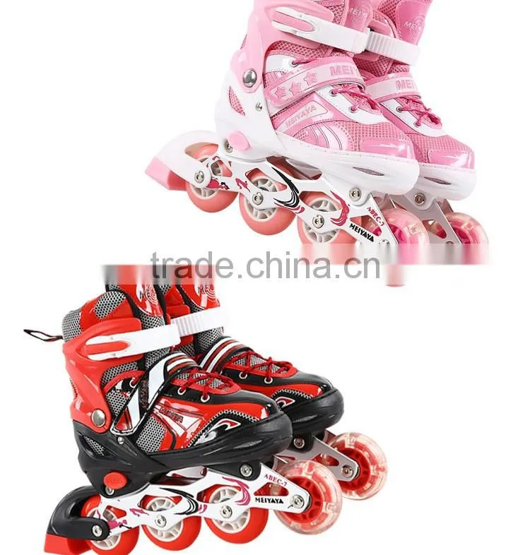 2017 new style high quality PU 4 wheels Adjustable roller skates,colorful inline skate