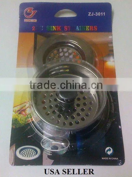 2 piece Stainless Steel Sink Strainers for standard drain opening