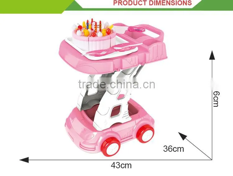 Multi-function cooking set kids play toy small kitchen trolley