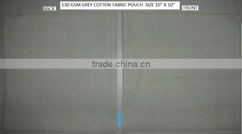 Grey cotton fabric pouch