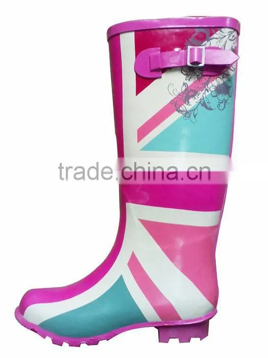 high heels women rubber rain boots