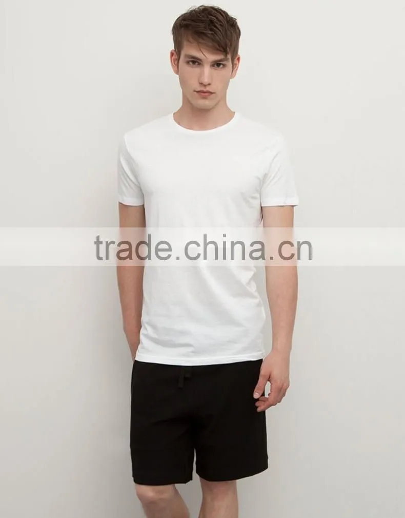 100% Cotton t-Shirt blank t shirts slim fit plain men tee black t-shirt