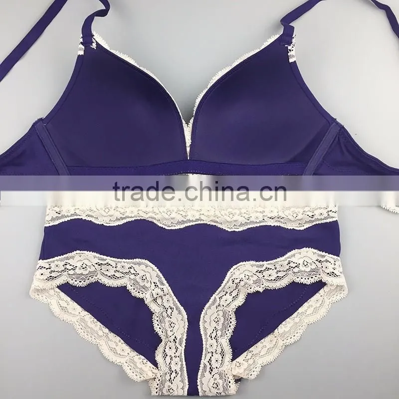 Women Vintage Retro Style Lovely Delicate Lace Crochet Bra and Underwear Set