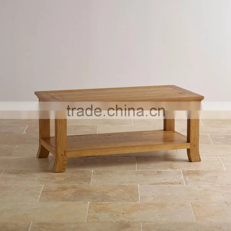 rustic oak wood Coffee Table with 4 Drawers with good design and 100% solid oak wood furniture