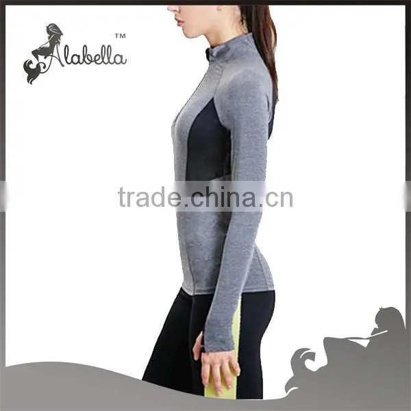 Running jacket with front zipper High collar hoodie