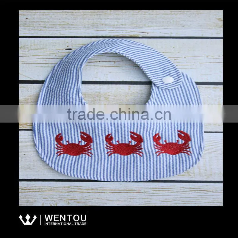 New Arrival Embroidered Seersucker Disposable Baby Bib