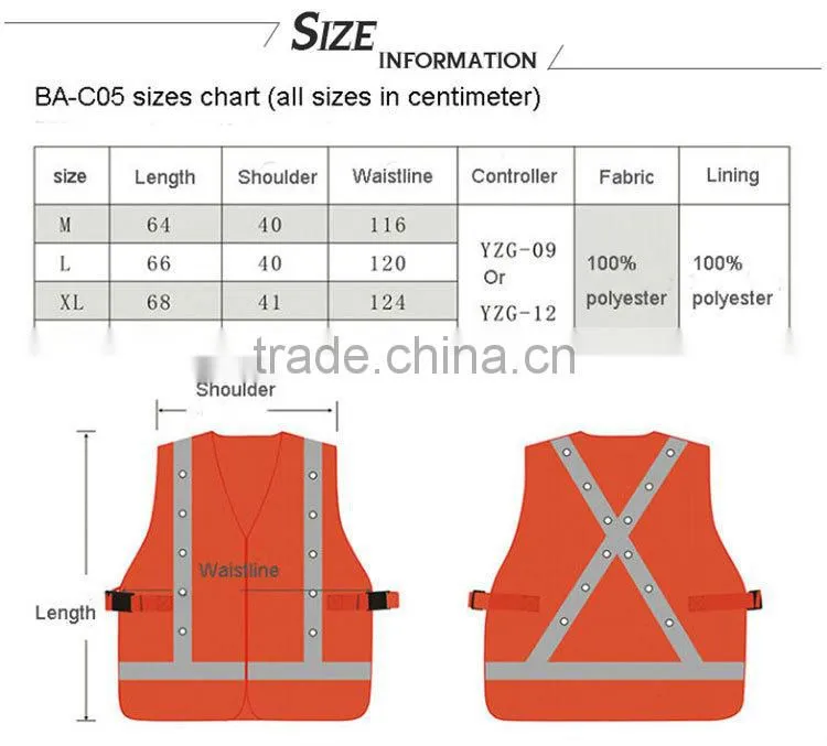 LED light high Visibility Safety Vest