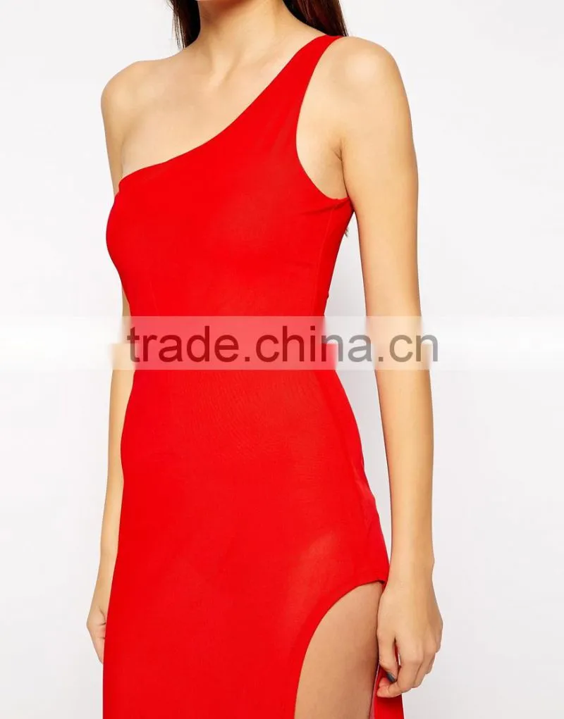 Vivo Mesh One Shoulder Maxi Dress