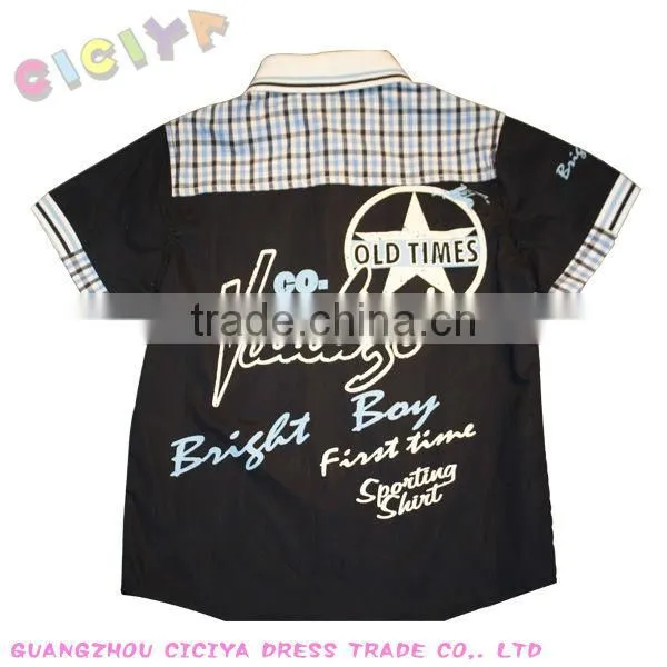 Custom wholesale latest summer boys shirt brand name check polo design boys shirt