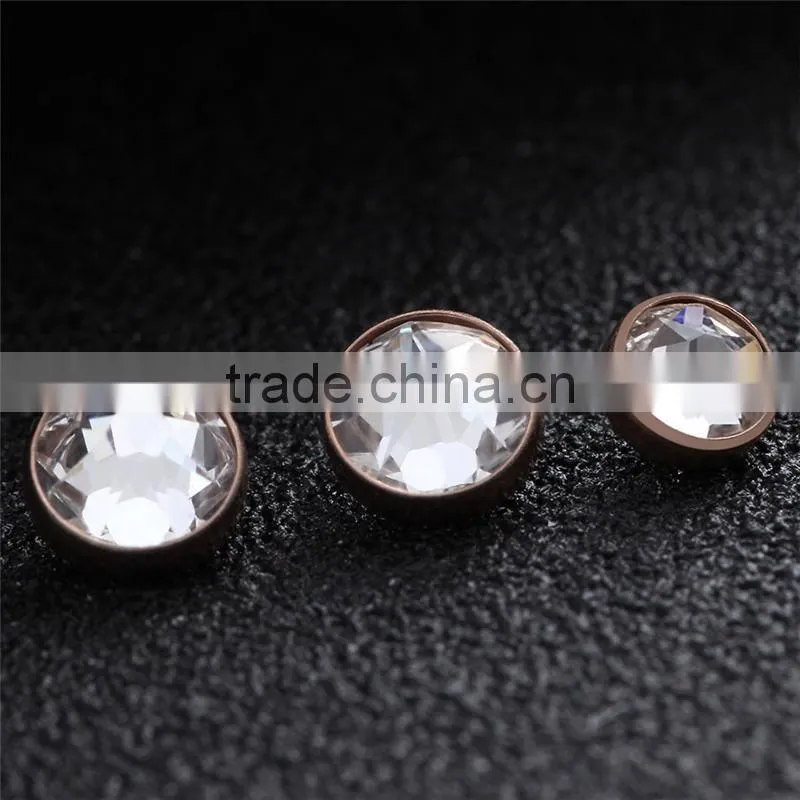 G23 Solid Titanium Dermal Piercing body jewelry silver gold rose gold high quality press fit diamond jewelry