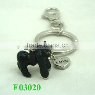 2013 key chain wholesale white epoxy dog keychain