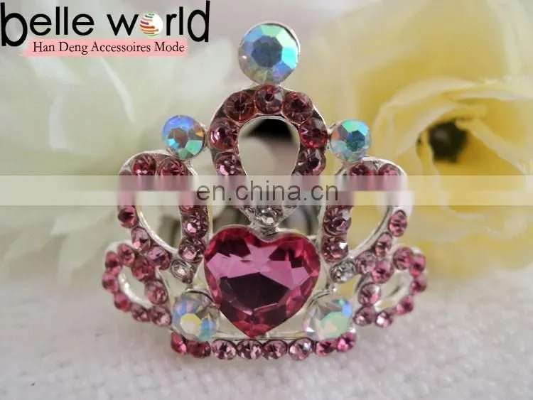 2 Colors Mini Rhinestone Crystal Crown Hair Comb Clip