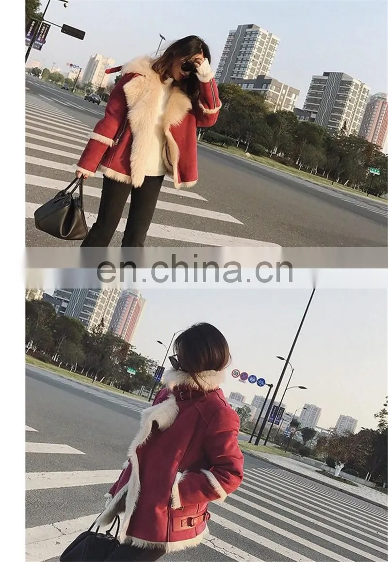 Winter Wholesale Custom Long Sleeve Real Sheep Fur Pure Leather Jacket