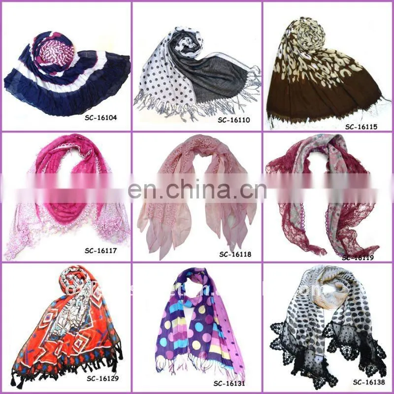 autumn and winter scarf female solid minanma lace scarf of foreign trade
