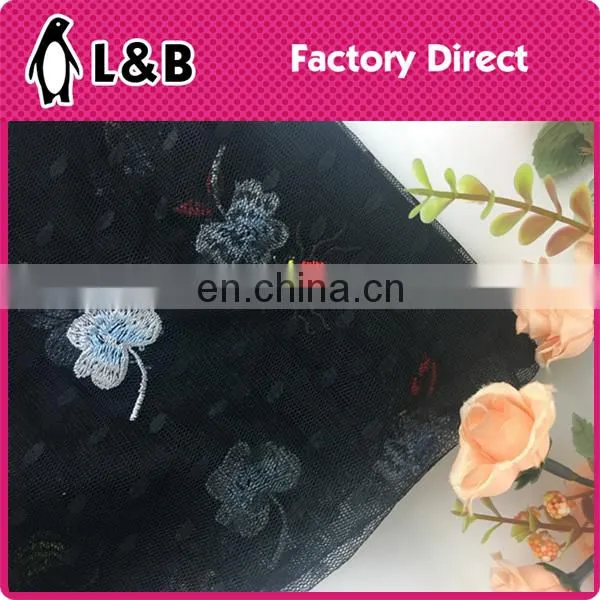 High quality popular embroidery polyester mesh fabric